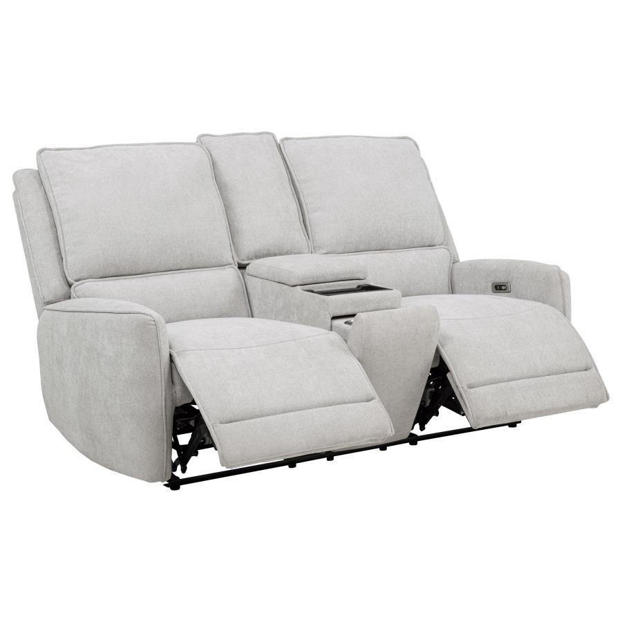 Sylmar - Chenille Upholstered Power Reclining Loveseat - Dove Gray Reclining Loveseats by Coaster Fine Furniture - Walls Furniture & Mattress