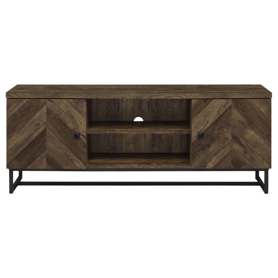 Myles - 2 Door Engineered Wood TV Stand - Rustic Oak TV Stands by CoasterEssence - Walls Furniture & Mattress