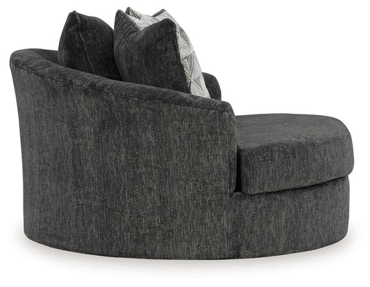 Biddeford - Oversized Swivel Accent Chair - Shadow Swivel Chairs by Signature Design by Ashley® - Walls Furniture & Mattress