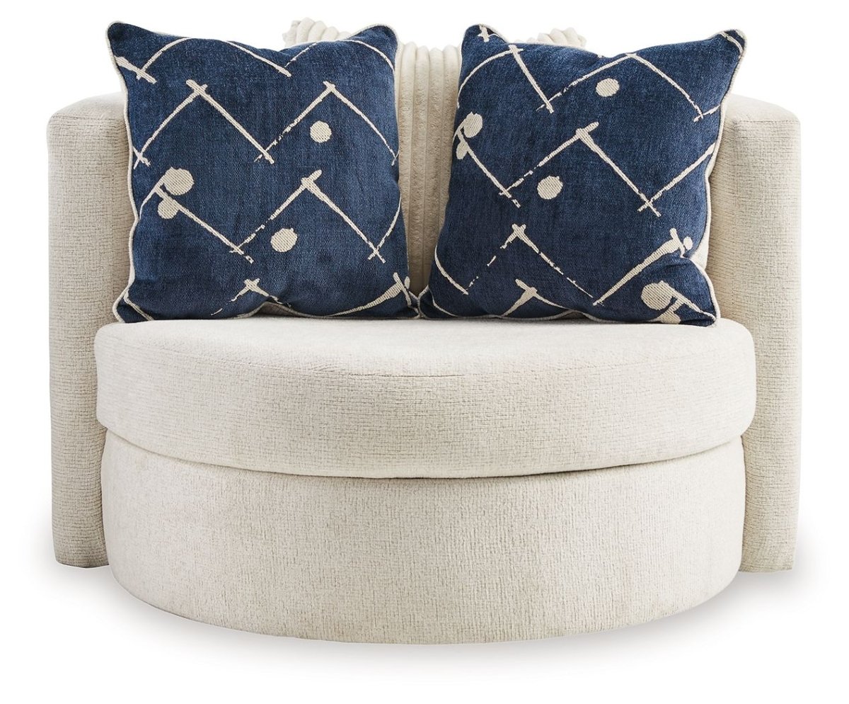 Padova - Swivel Accent Chair - Ivory Swivel Chairs by Ashley® - Walls Furniture & Mattress