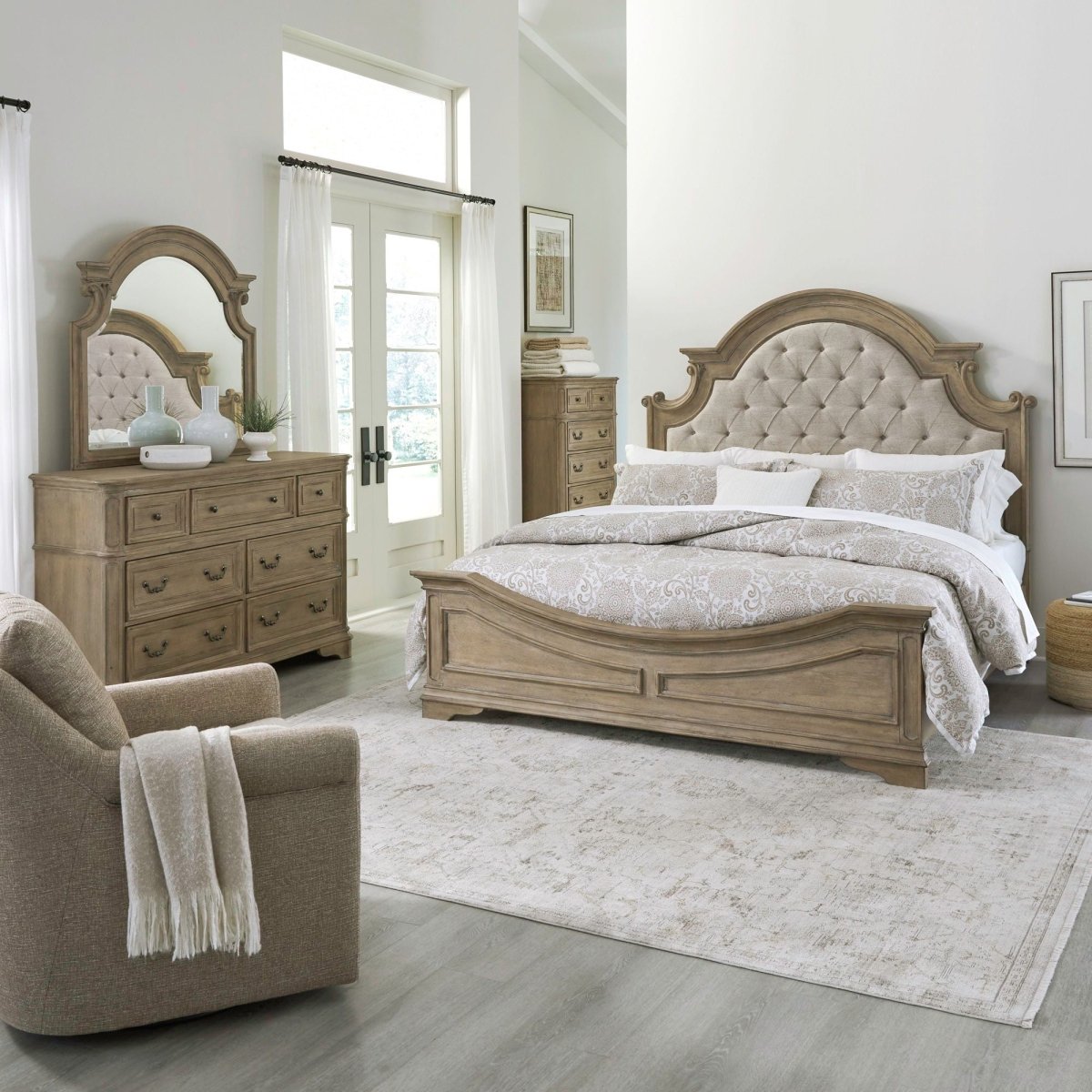 Magnolia Manor - Upholstered Bedroom Set 3 Piece Bedroom Sets by Liberty Furniture - Walls Furniture & Mattress