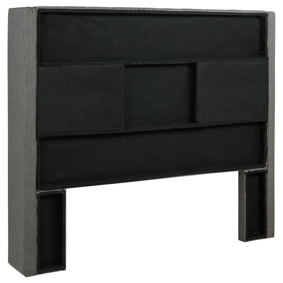 Bancroft - Upholstered Eastern King Wingback Headboard - Gray