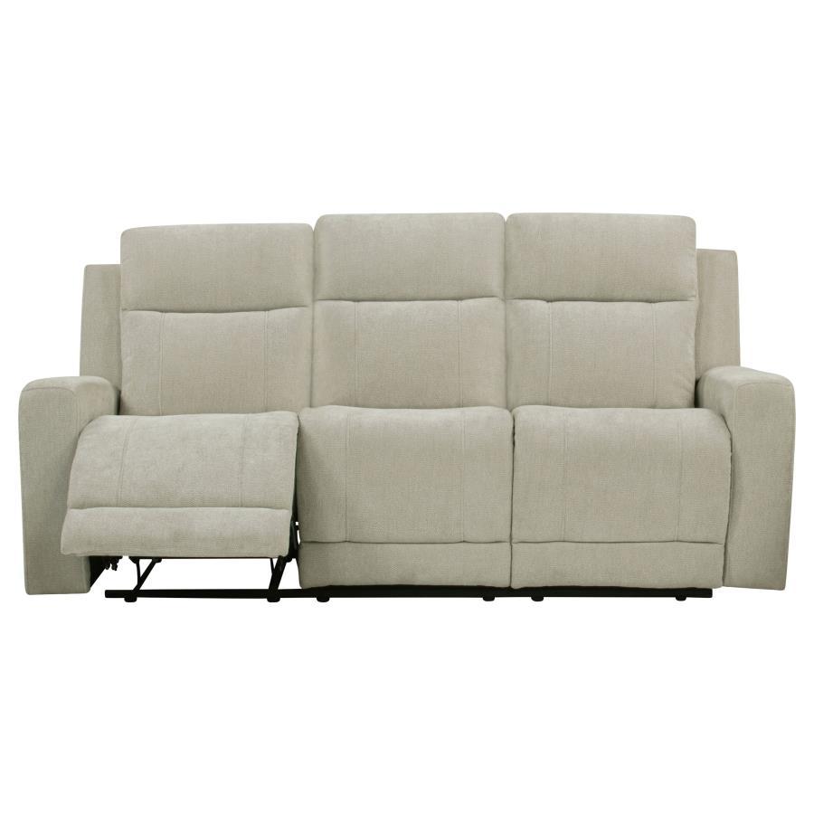 Kennett - Chenille Upholstered Power Reclining Sofa - Ivory Reclining Sofas by Coaster Fine Furniture - Walls Furniture & Mattress