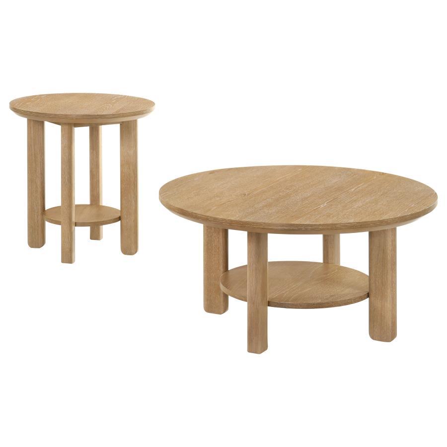Ottowa - Round Wood Coffee Table Set Table Sets by Coaster Fine Furniture - Walls Furniture & Mattress