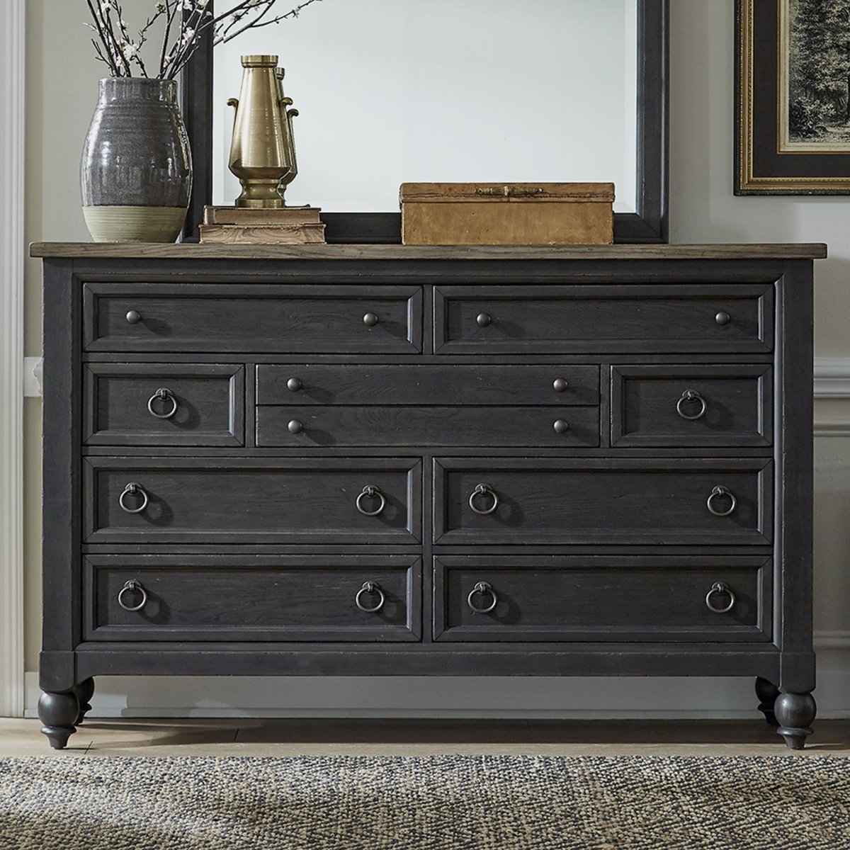 Americana Farmhouse - 9 Drawer Dresser Dressers by Liberty Furniture - Walls Furniture & Mattress