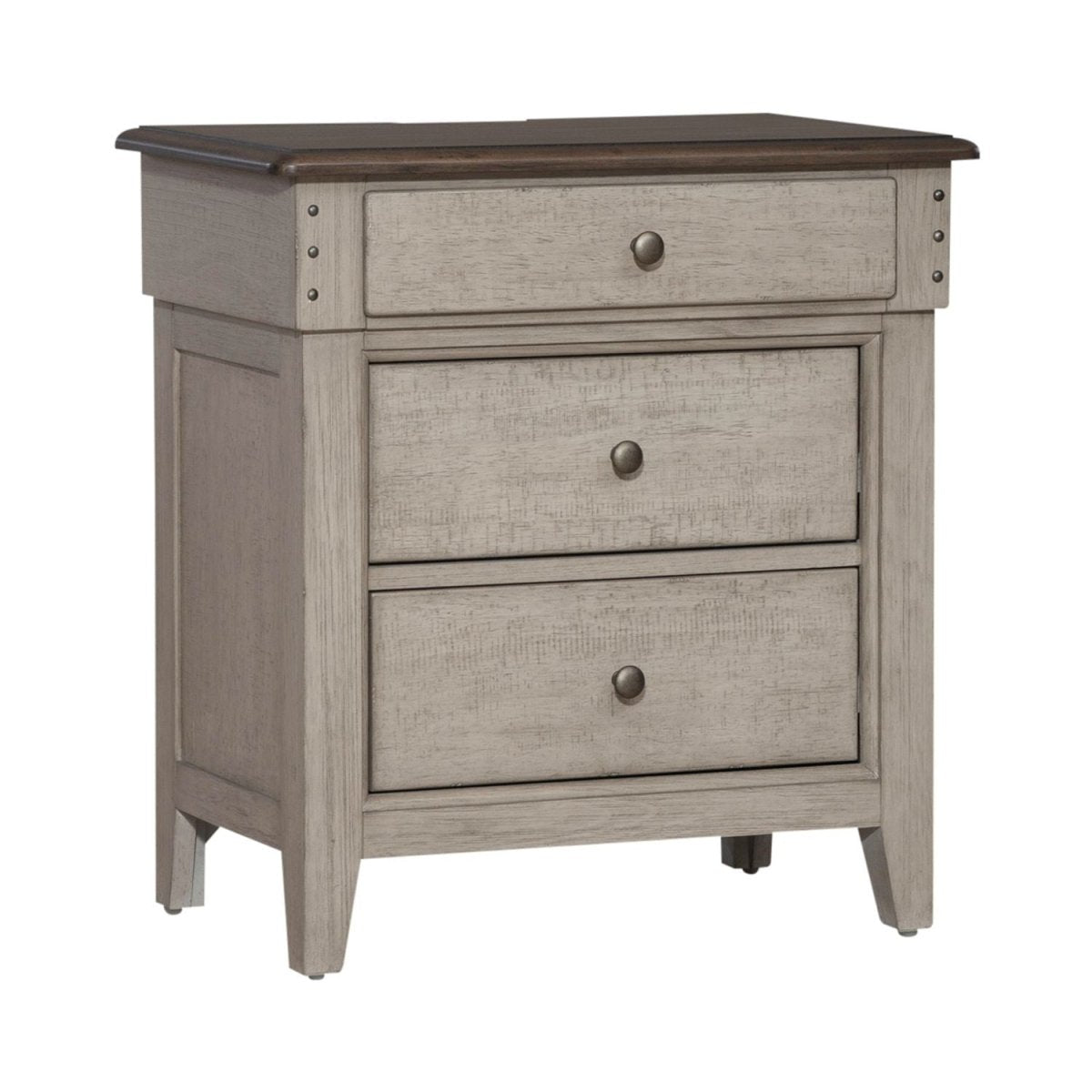 Ivy Hollow - 3 Drawer Nightstand With Charging Station - White Nightstands w/ Charging Stations by Liberty Furniture - Walls Furniture & Mattress