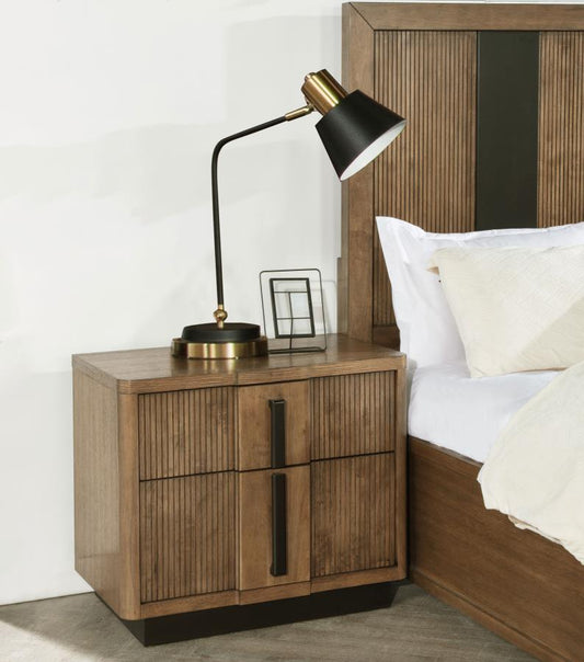 Terrace - 2 - Drawer Nightstand Bedside Table - Ash Brown Accent Nightstands by Coaster Fine Furniture - Walls Furniture & Mattress