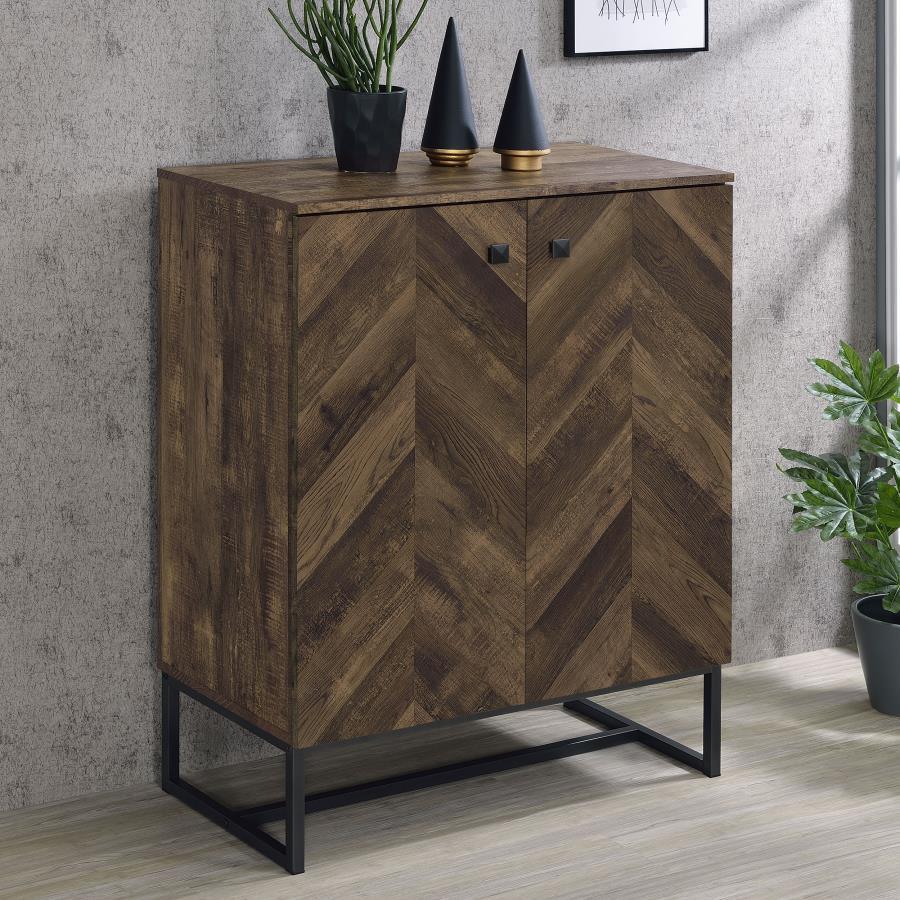 Carolyn - 2 Door Engineered Accent Wood Cabinet - Rustic Oak Accent Cabinets by CoasterEveryday - Walls Furniture & Mattress