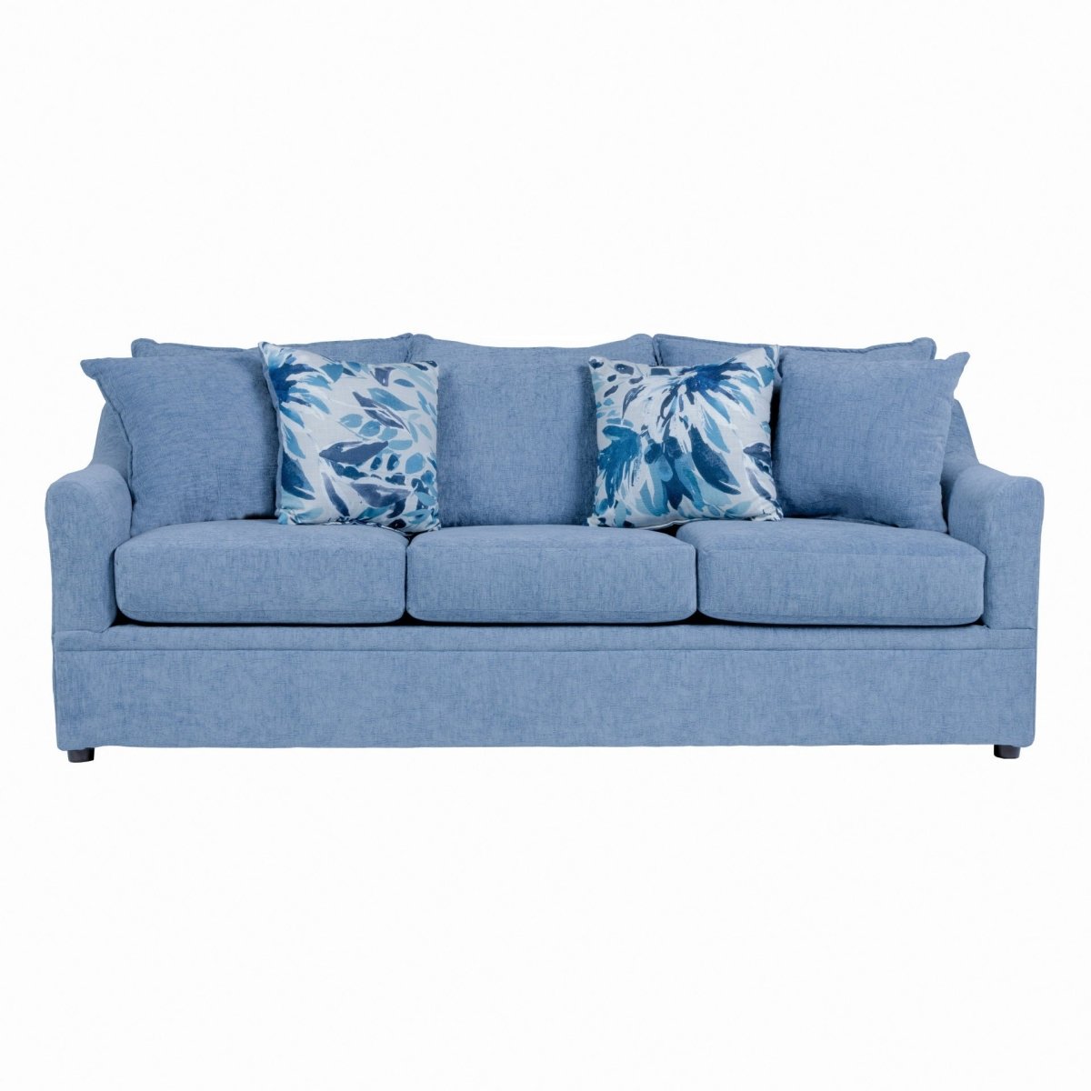 Sylvie - Sofa With 4 Accent Pillows - Slate Blue Stationary Sofas by New Classic - Walls Furniture & Mattress