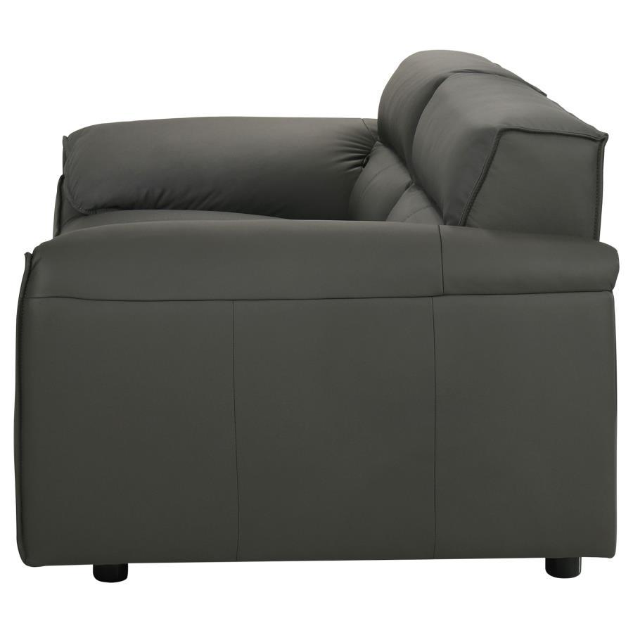 Buxton - Top Grain Leather Upholstered Loveseat Stationary Loveseats by Coaster Fine Furniture - Walls Furniture & Mattress