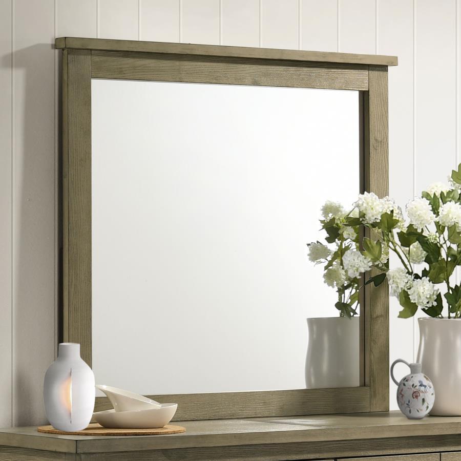 Hazlewood - Dresser Mirror - Vineyard Oak Bedroom Mirrors by Coaster Fine Furniture - Walls Furniture & Mattress