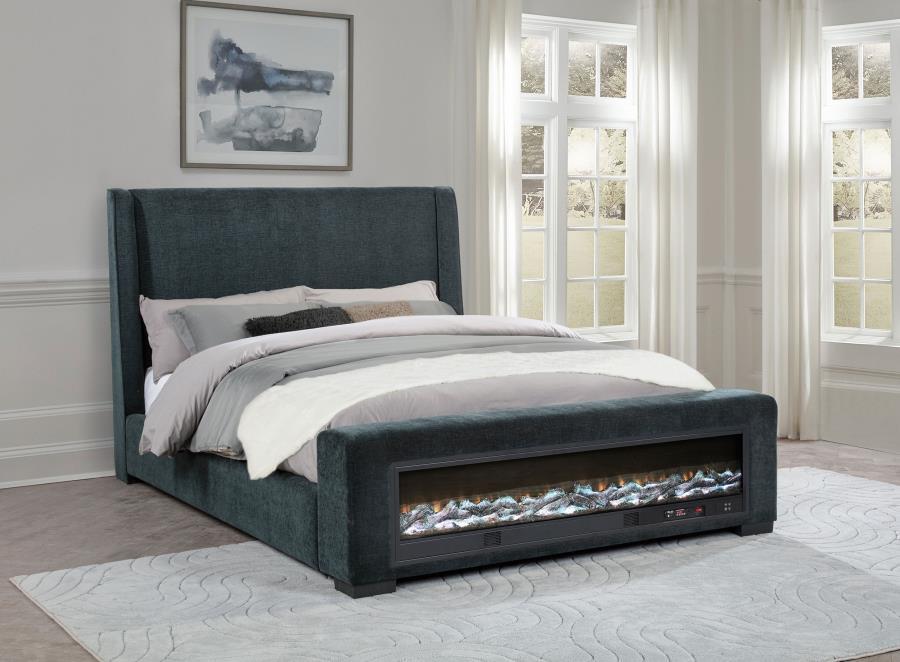 Preston - Upholstered Audio Flame Visualizer Bed Upholstered Beds by Coaster Fine Furniture - Walls Furniture & Mattress