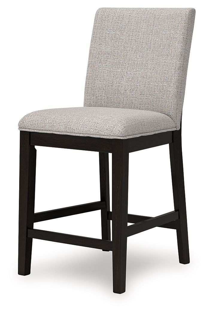 Neymorton - Upholstered Barstool (Set of 2) - Dark Grayish Brown Stool Sets by Signature Design by Ashley® - Walls Furniture & Mattress