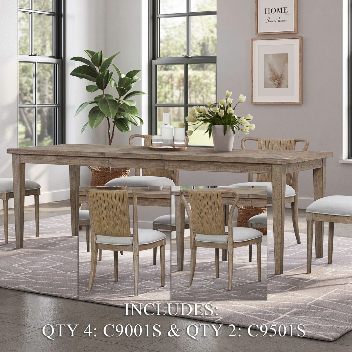 Sheridan Pointe - Alt 7 Piece Rectangular Table Set - Vintage Natural 7 Piece Dining Room Sets by Liberty Furniture - Walls Furniture & Mattress
