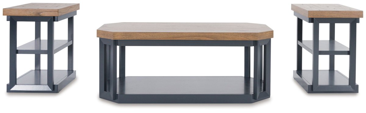 Landocken - Occasional Table Set (Set of 3) - Brown / Blue Table Sets by Signature Design by Ashley® - Walls Furniture & Mattress