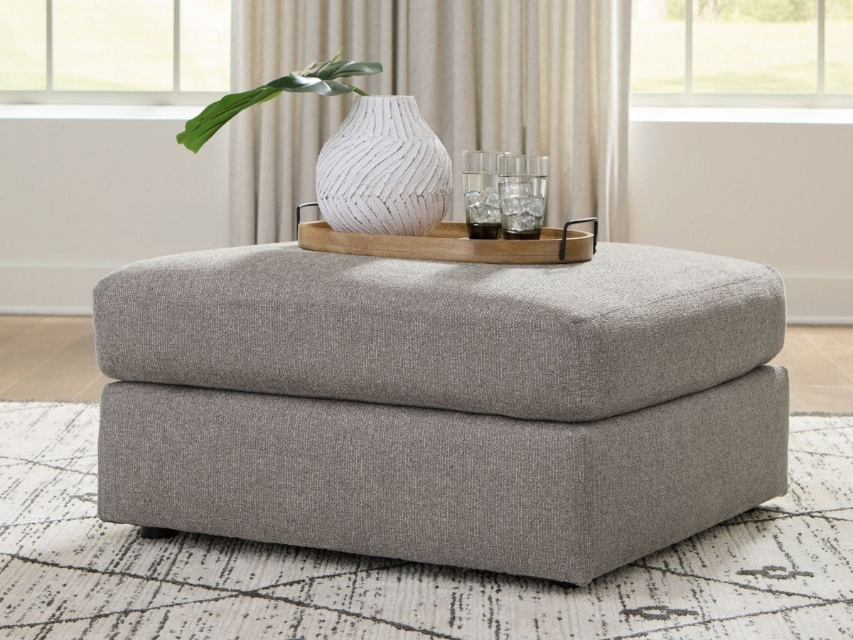 Lindon - Oversized Accent Ottoman - Smoke Accent Ottomans by Benchcraft® - Walls Furniture & Mattress