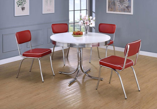 Retro - Round Dining Table Set 5 Piece Dining Room Sets by CoasterEveryday - Walls Furniture & Mattress