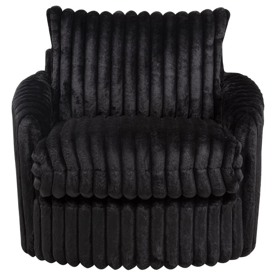 Sarco - Corduroy Upholstered Swivel Accent Arm Chair Swivel Chairs by Coaster Fine Furniture - Walls Furniture & Mattress