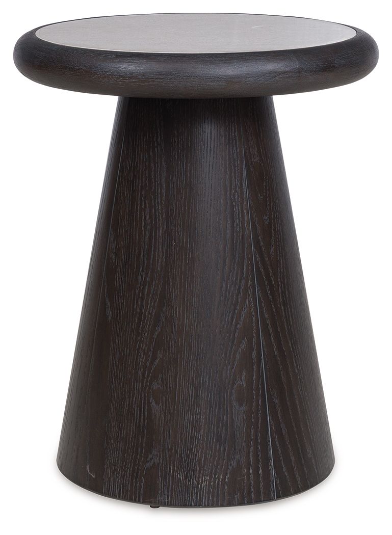 Bracken - French Black - Round End Table End Tables by Luxe - Walls Furniture & Mattress