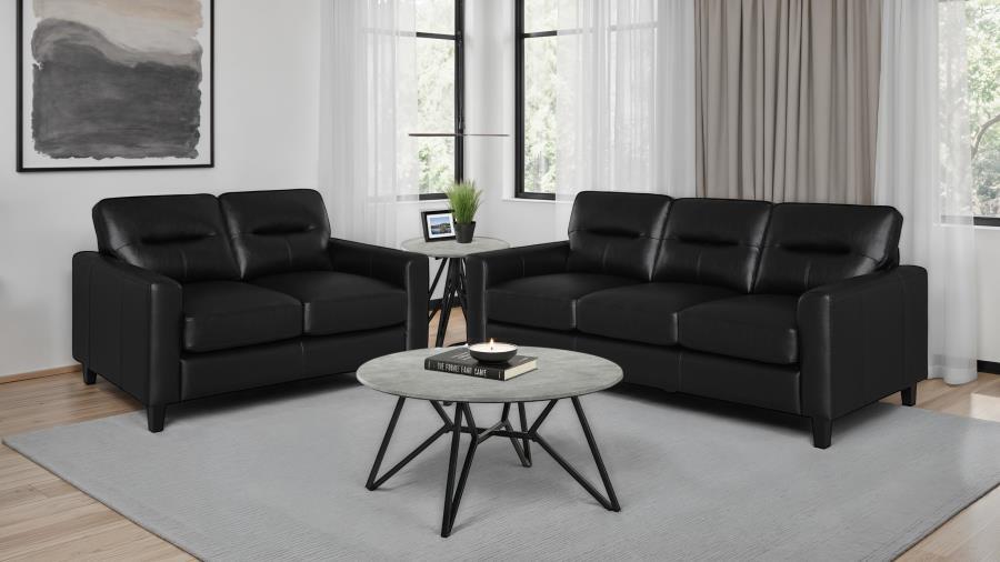 Scotland - Faux Leather Upholstered Sofa Set Stationary Sofas & Loveseats by Coaster Fine Furniture - Walls Furniture & Mattress