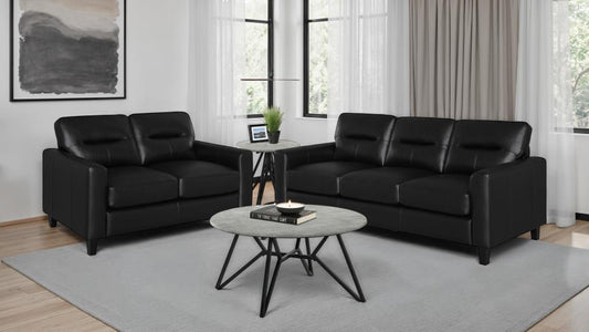Scotland - Faux Leather Upholstered Sofa Set Stationary Sofas & Loveseats by Coaster Fine Furniture - Walls Furniture & Mattress