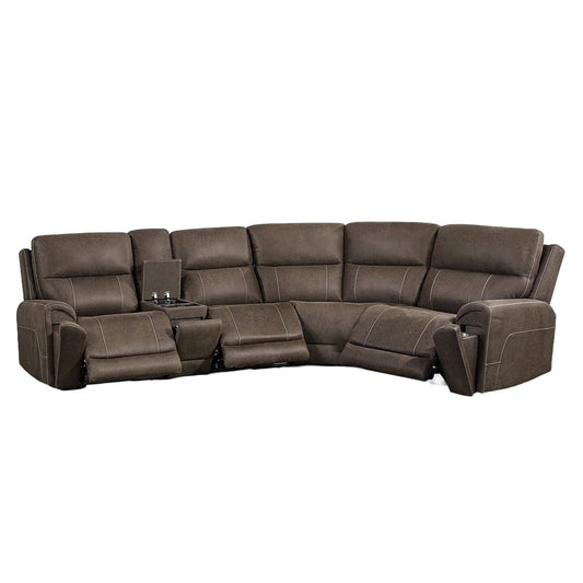 Gaia - 5 Piece P2 Power Sectional - Sable Reclining Sectionals by New Classic - Walls Furniture & Mattress