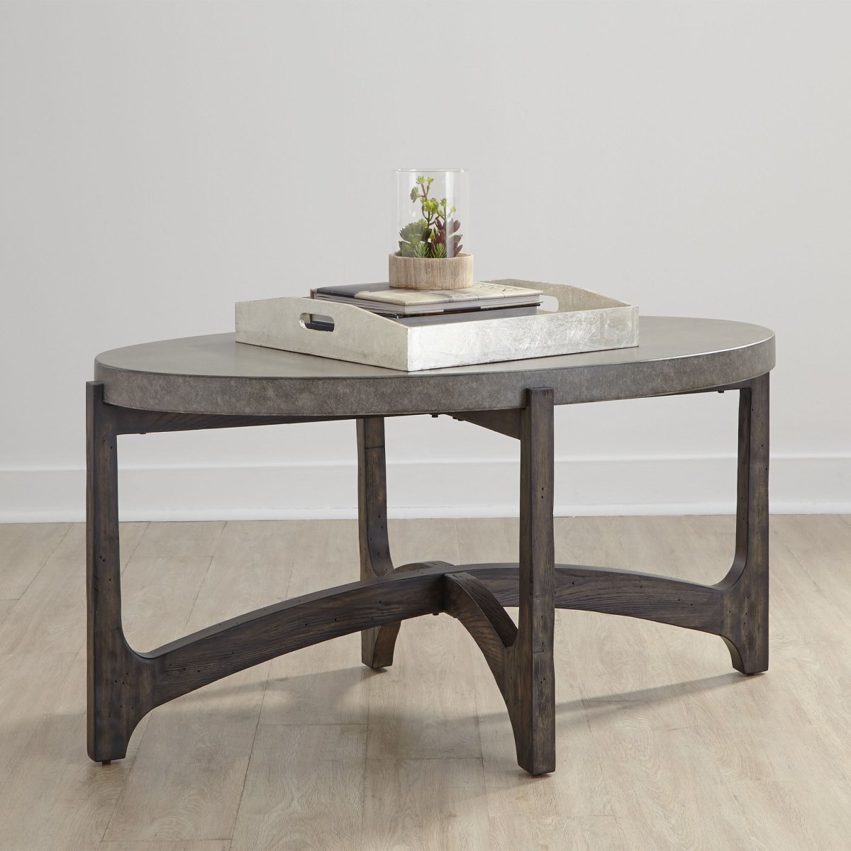 Cascade - Oval Cocktail Table - Dark Brown Cocktail Tables by Liberty Furniture - Walls Furniture & Mattress
