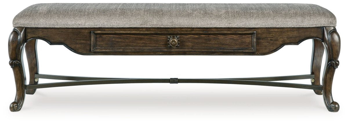 Maylee - Upholstered Storage Bench - Dark Brown Storage Benches by Signature Design by Ashley® - Walls Furniture & Mattress