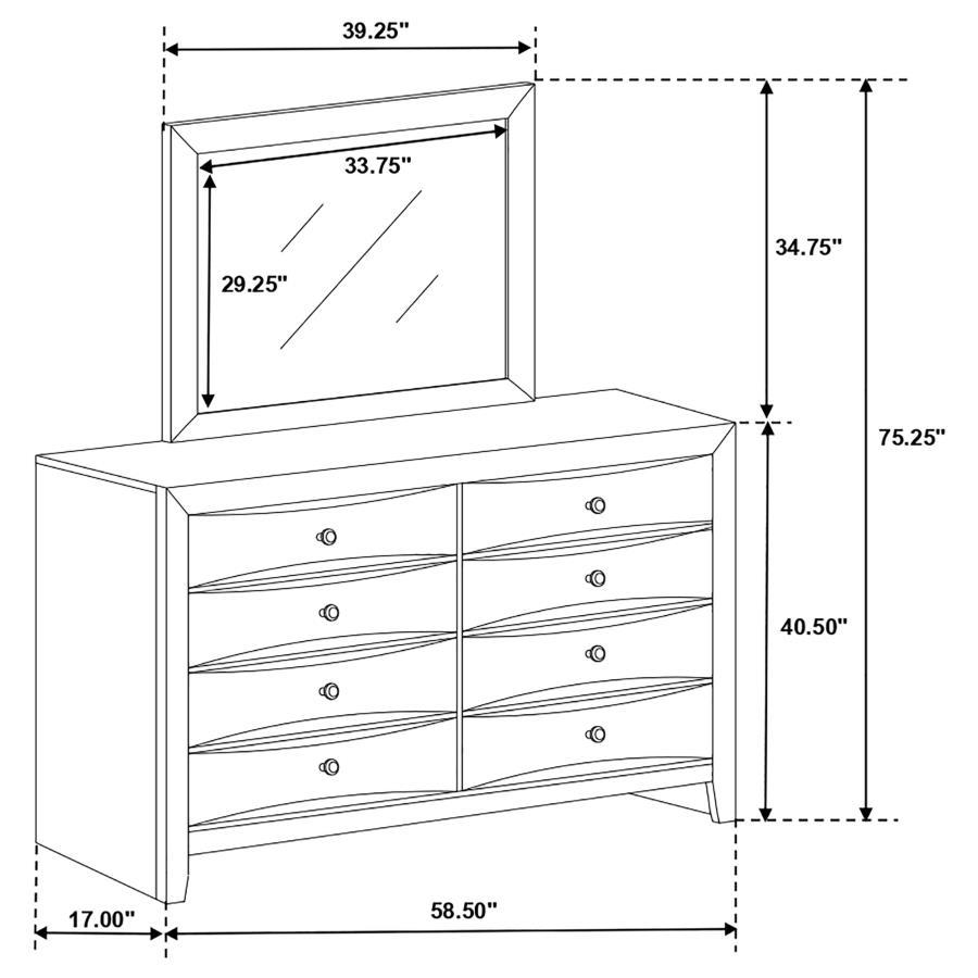 Briana - 8 - Drawer Dresser Dressers by CoasterEssence - Walls Furniture & Mattress