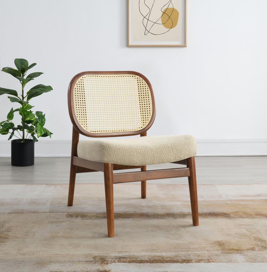Rayo - Rattan Cane Back Accent Chair With Padded Seat Accent Chairs by Coaster Fine Furniture - Walls Furniture & Mattress