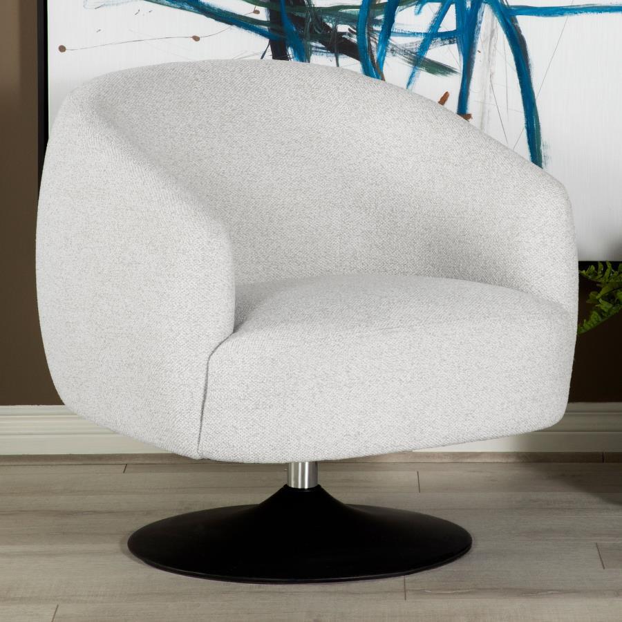 Dave - Upholstered Barrel Back Swivel Club Chair - Beige Swivel Chairs by CoasterElevations - Walls Furniture & Mattress