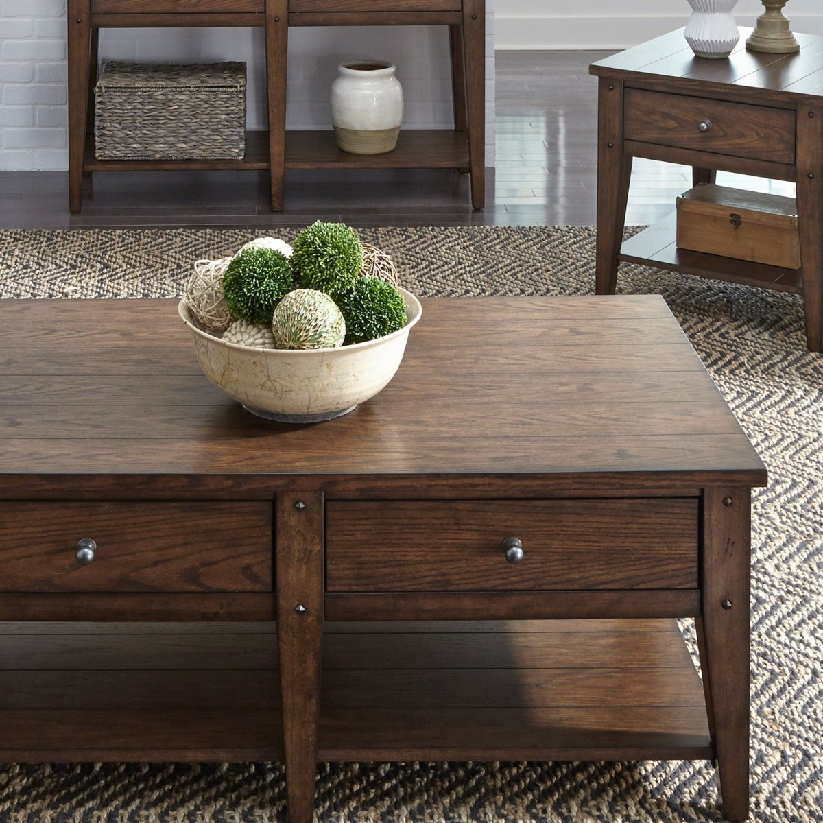 Lake House - 3 Piece Set (1 - Cocktail 2 - End Tables) Table Sets by Liberty Furniture - Walls Furniture & Mattress