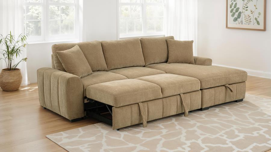 Pastrana - Upholstered Sleeper Sectional Sofa Sleeper Sectionals by Coaster Fine Furniture - Walls Furniture & Mattress