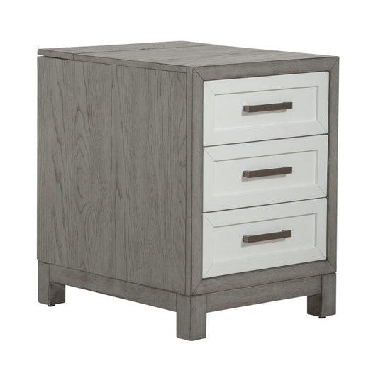 Palmetto Heights - 3 Drawer Chair Side Table - White Chair Side Tables by Liberty Furniture - Walls Furniture & Mattress