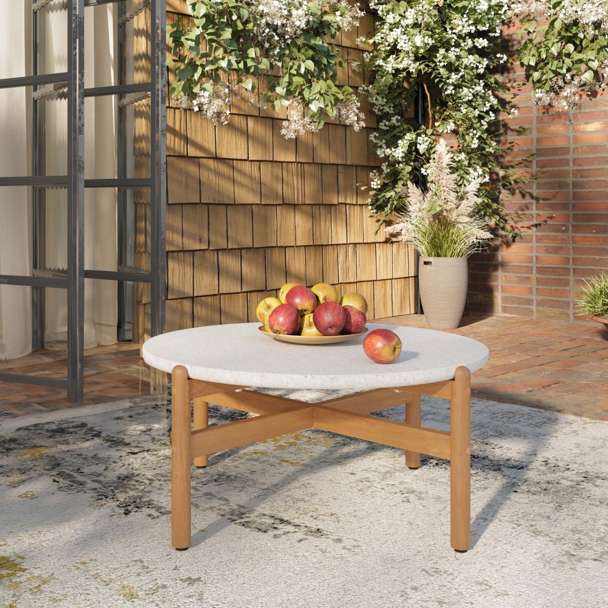Solstice - Outdoor Coffee Table With Terrazo Top - White Coffee Tables by New Classic - Walls Furniture & Mattress