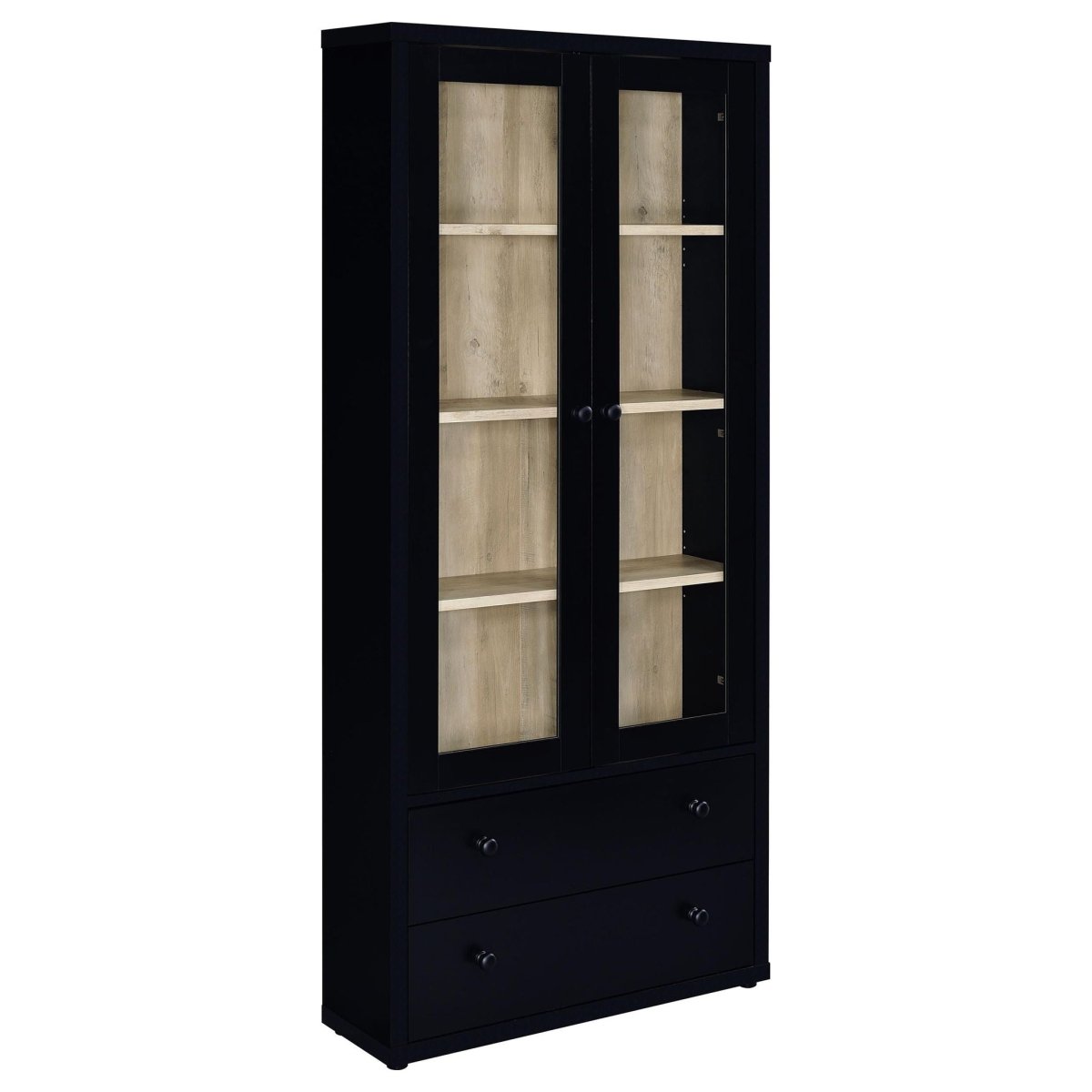 Hawthorne - 4 - Shelf Glass Door Tall Cabinet With Drawers Display Cabinets by Coaster Fine Furniture - Walls Furniture & Mattress
