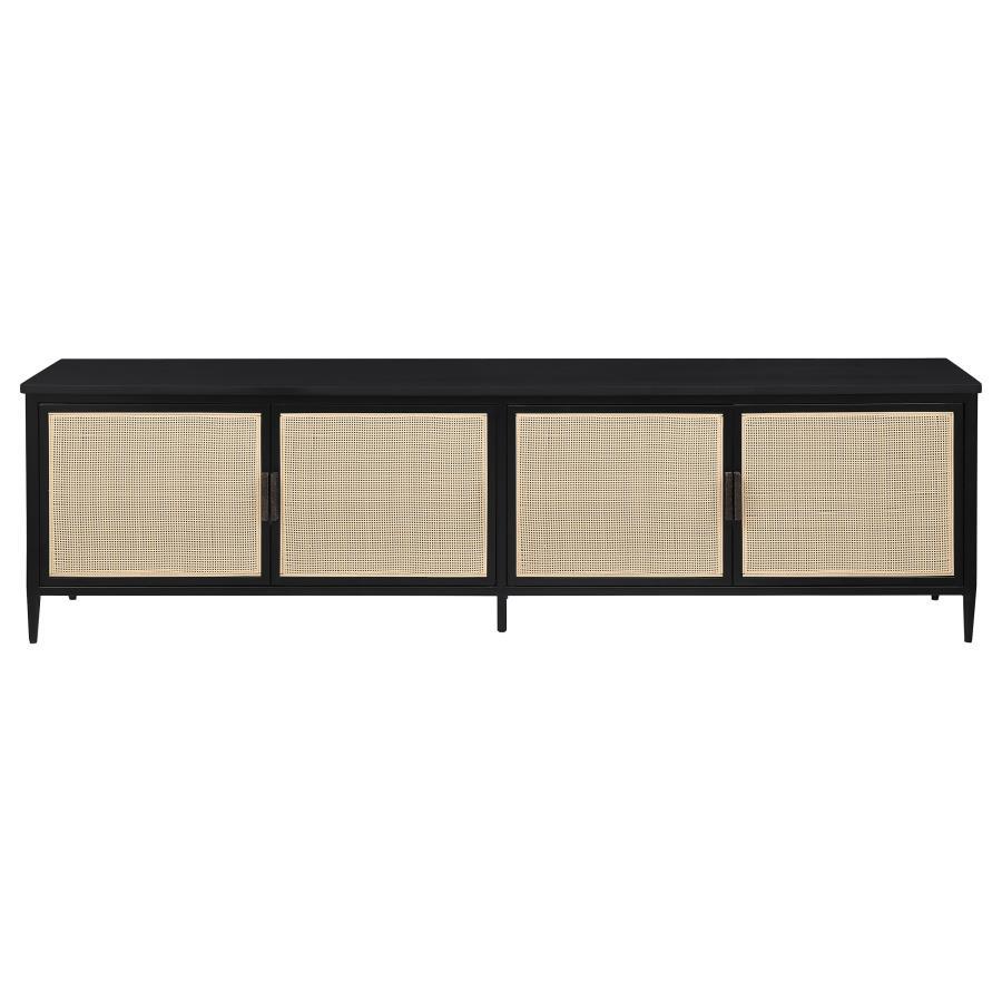 Amherst - 78" 4 - Door Metal TV Stand Media Console - Black TV Stands by Coaster Fine Furniture - Walls Furniture & Mattress