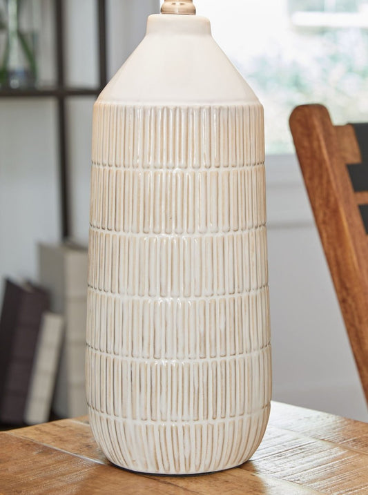 Willport - Ceramic Table Lamp (Set of 2) - Off White Table Lamps by Signature Design by Ashley® - Walls Furniture & Mattress