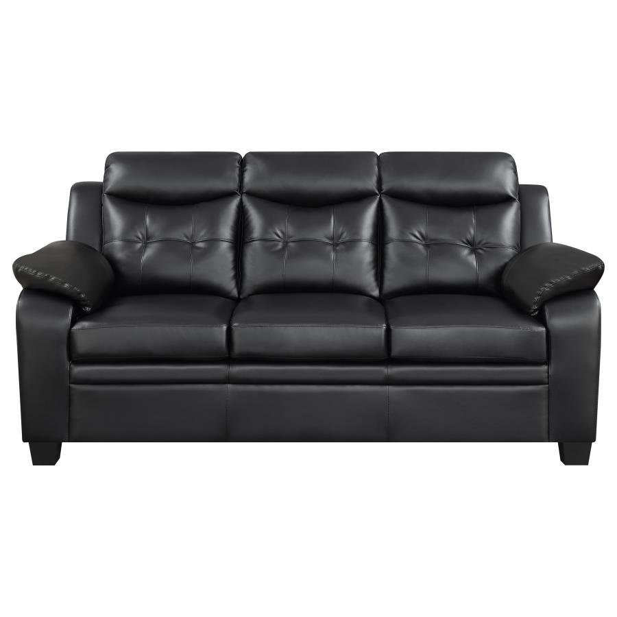 Finley - Upholstered Padded Arm Tufted Sofa - Black Stationary Sofas by CoasterEveryday - Walls Furniture & Mattress