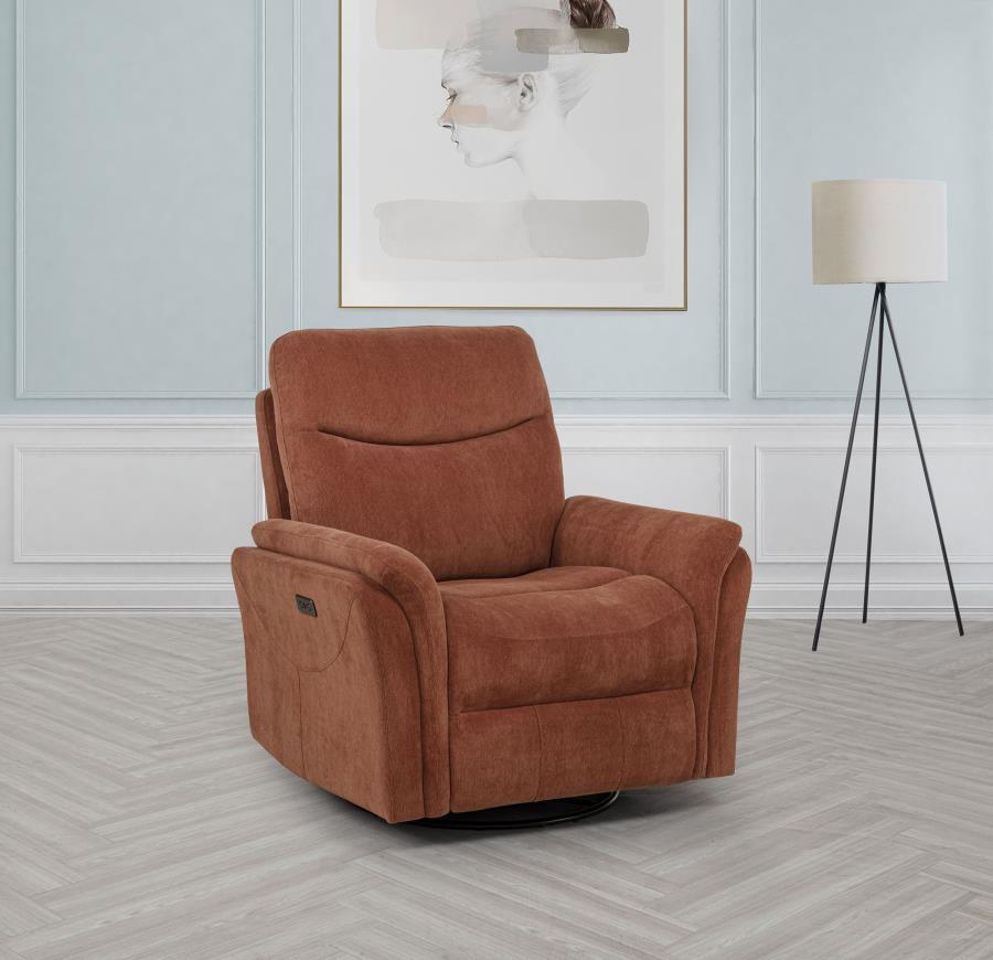 Adler - Upholstered Power Swivel Glider Recliner Swivel Glider Chairs by Coaster Fine Furniture - Walls Furniture & Mattress