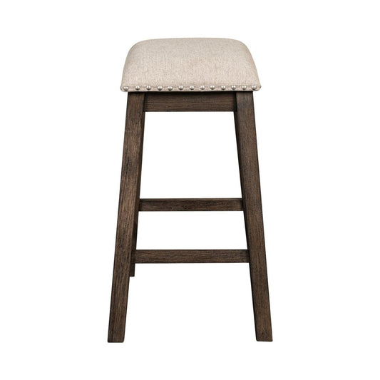 Harrison - Upholstered Console Stool - Brown Counter Height (24" - 27") by Liberty Furniture - Walls Furniture & Mattress