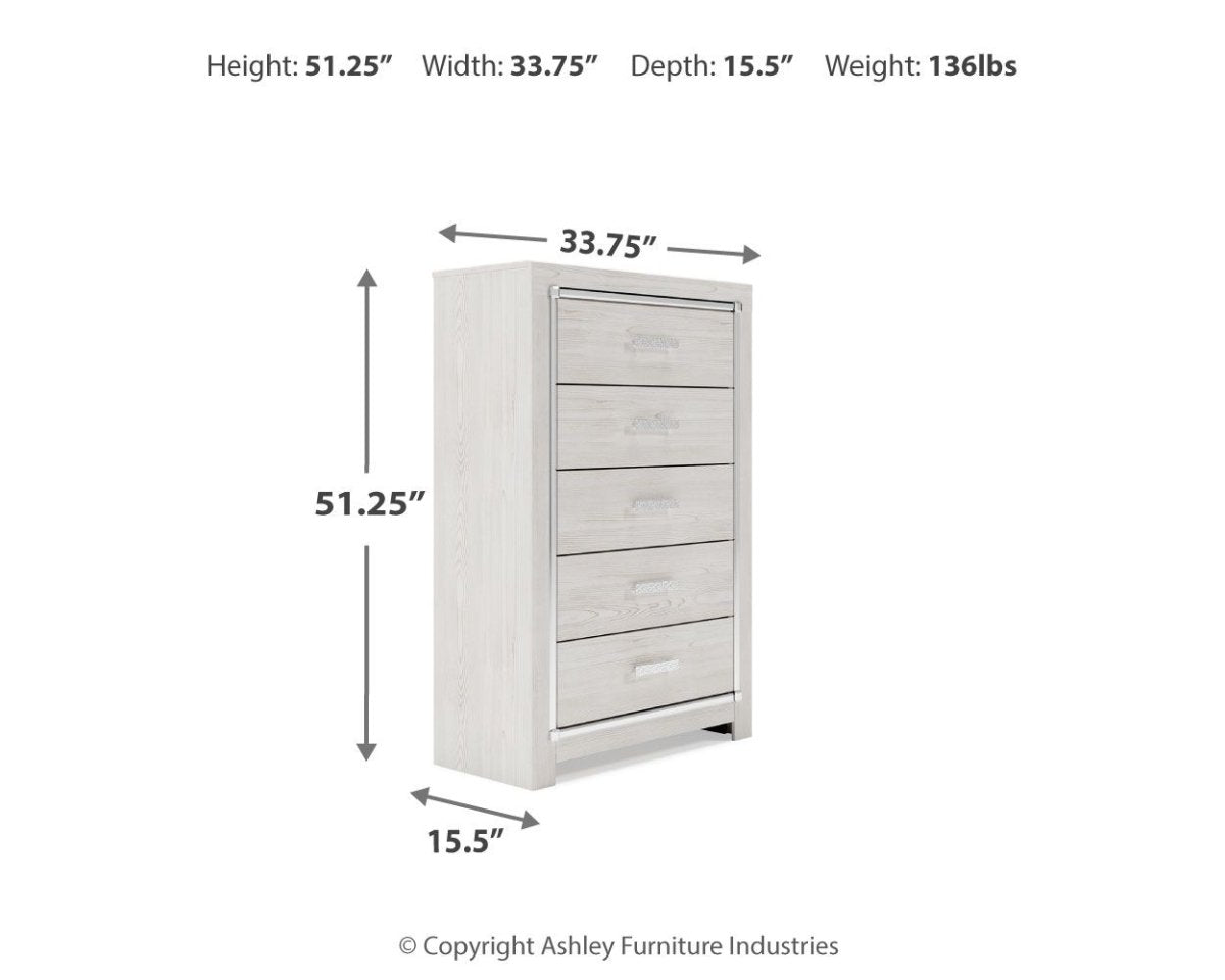 Altyra - Five Drawer Chest - White Accent Chests by Signature Design by Ashley® - Walls Furniture & Mattress