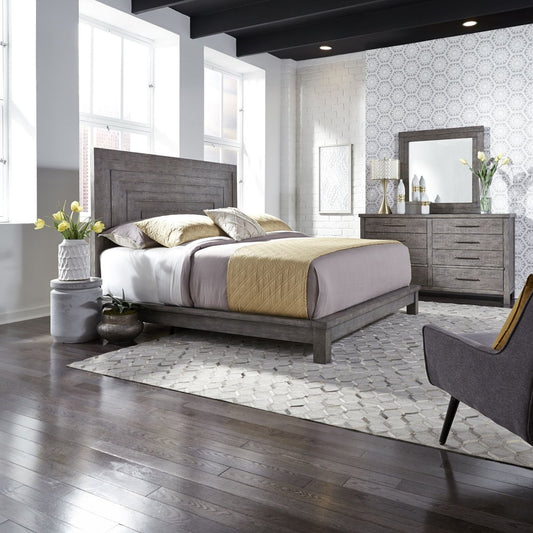 Modern Farmhouse - Platform Bed, Dresser & Mirror 3 Piece Bedroom Sets by Liberty Furniture - Walls Furniture & Mattress