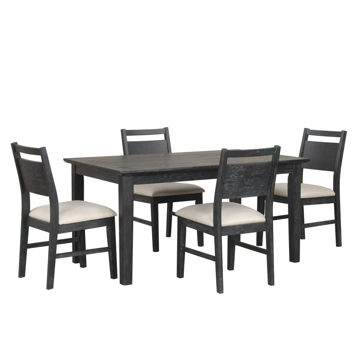 Sable Crest - 5 Piece Set (Rectangle Dining Table & 4 Chairs) - Black 5 Piece Dining Room Sets by New Classic - Walls Furniture & Mattress