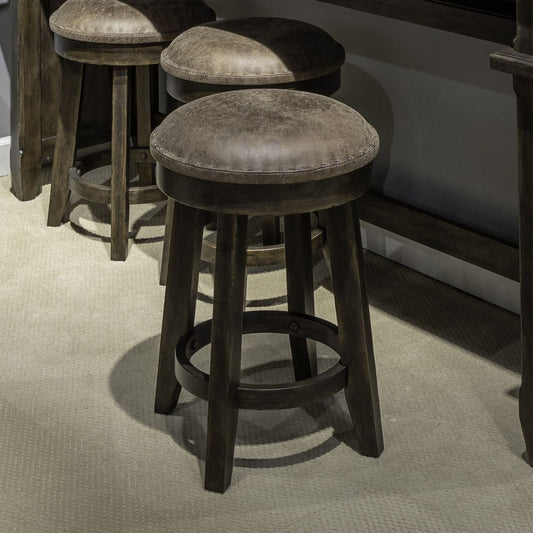 Paradise Valley - Upholstered Console Stool (RTA) - Dark Brown Counter Height (24" - 27") by Liberty Furniture - Walls Furniture & Mattress