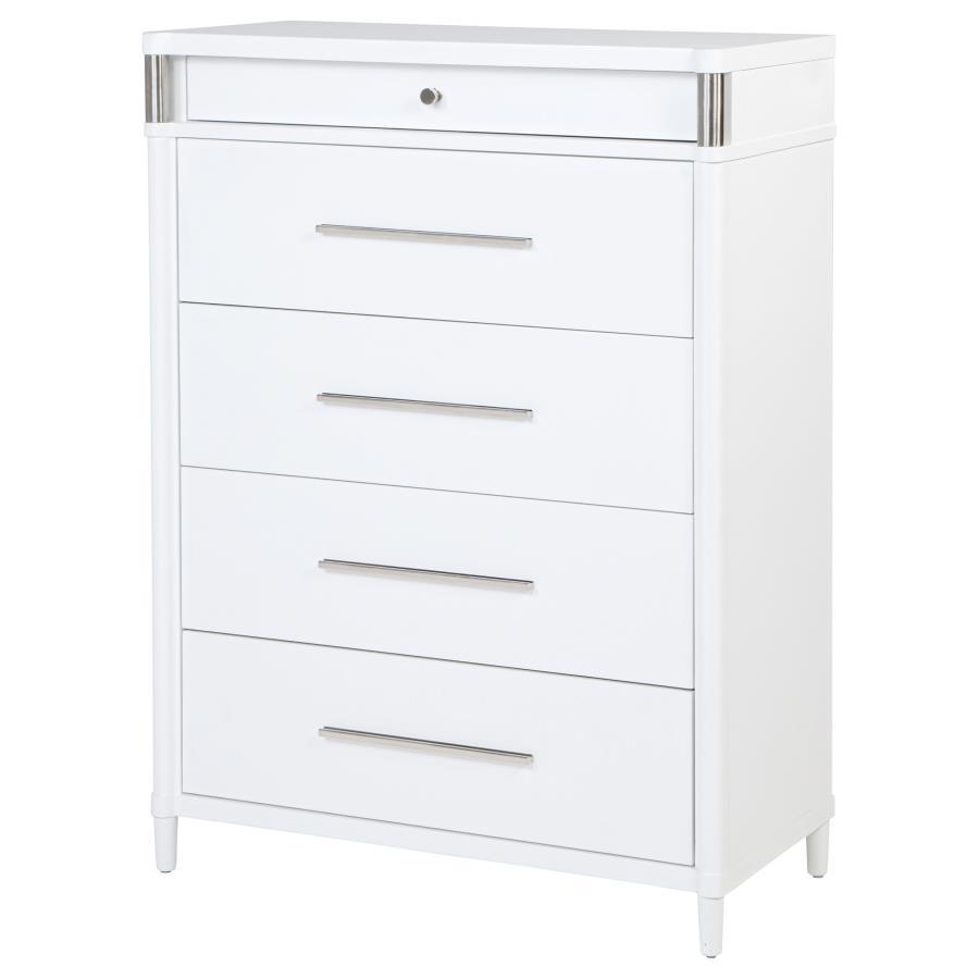 Gracemont - 5 - Drawer Bedroom Chest Of Drawers - White Accent Chests by Coaster Fine Furniture - Walls Furniture & Mattress