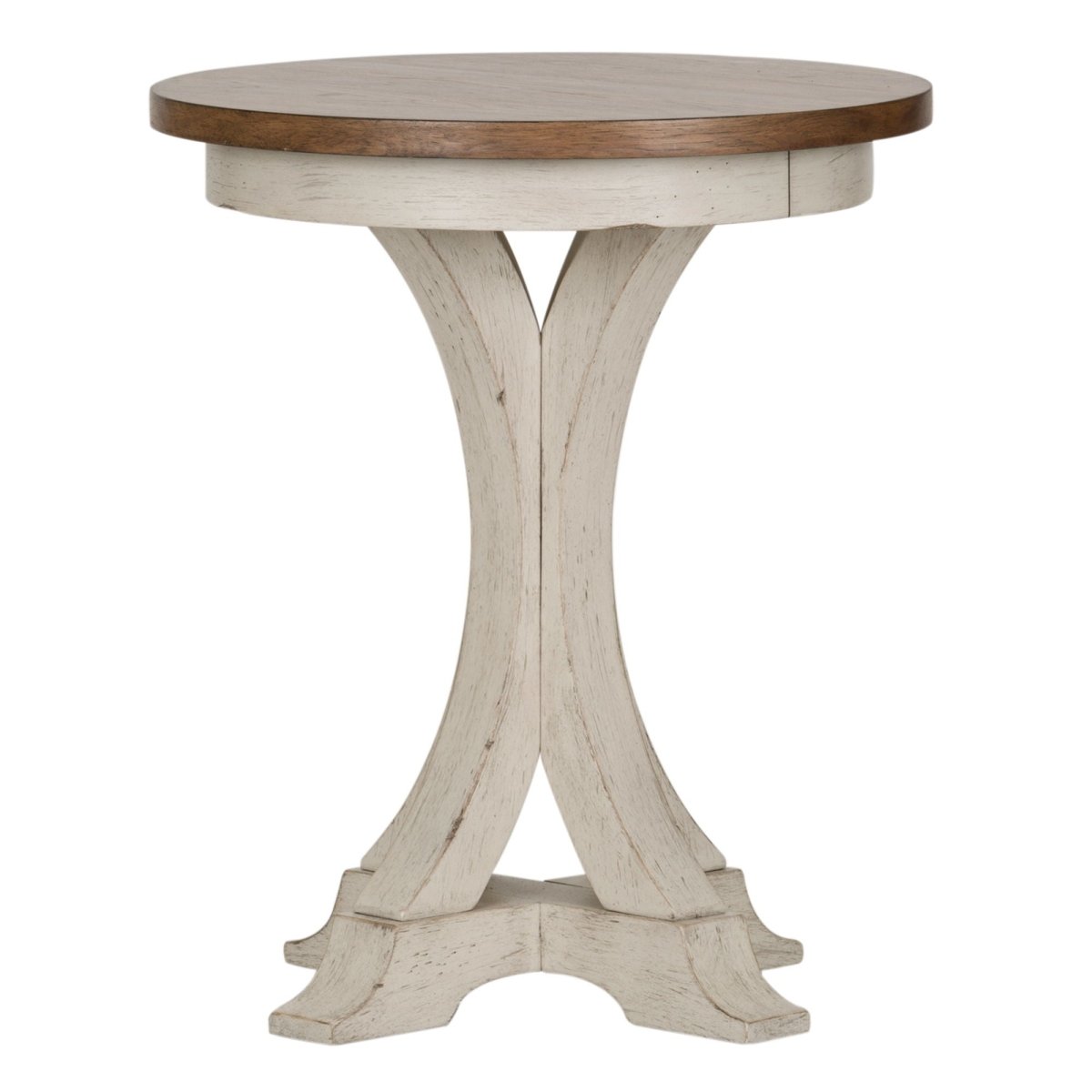 Farmhouse Reimagined - Round Chair Side Table - White Chair Side Tables by Liberty Furniture - Walls Furniture & Mattress