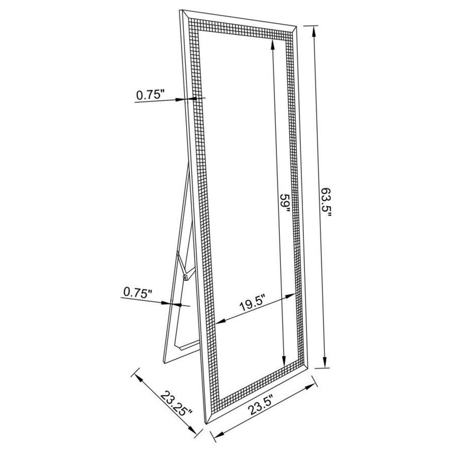 Giddish - Full Length Standing Mirror - Silver Floor Mirrors by CoasterEveryday - Walls Furniture & Mattress