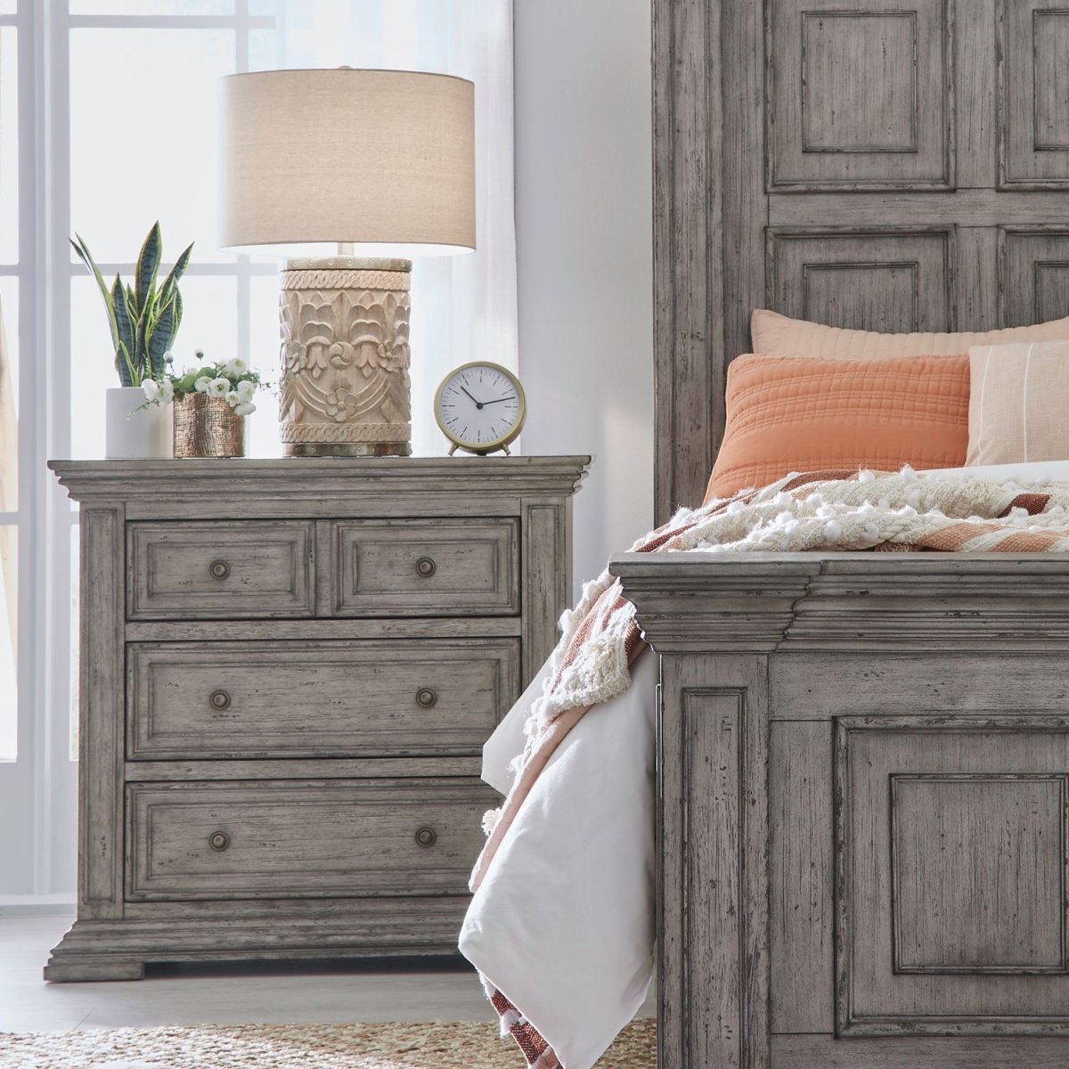 Big Valley - Bedside Chest With Charging Station Bedside Chests by Liberty Furniture - Walls Furniture & Mattress