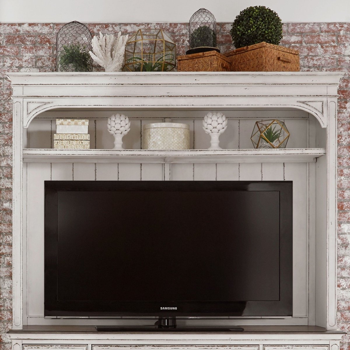 Magnolia Manor - Entertainment Hutch - White Hutches by Liberty Furniture - Walls Furniture & Mattress